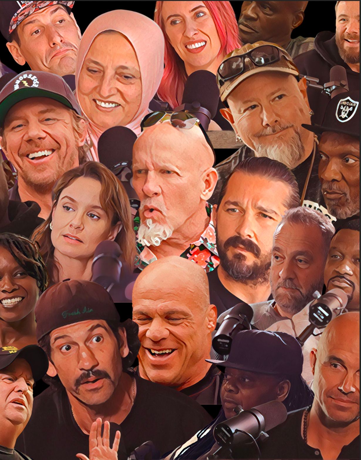 Collage of Real Ones podcast guests and moments